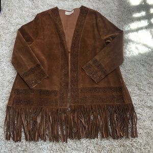 4 love and liberty Johnny Was leather cardigan